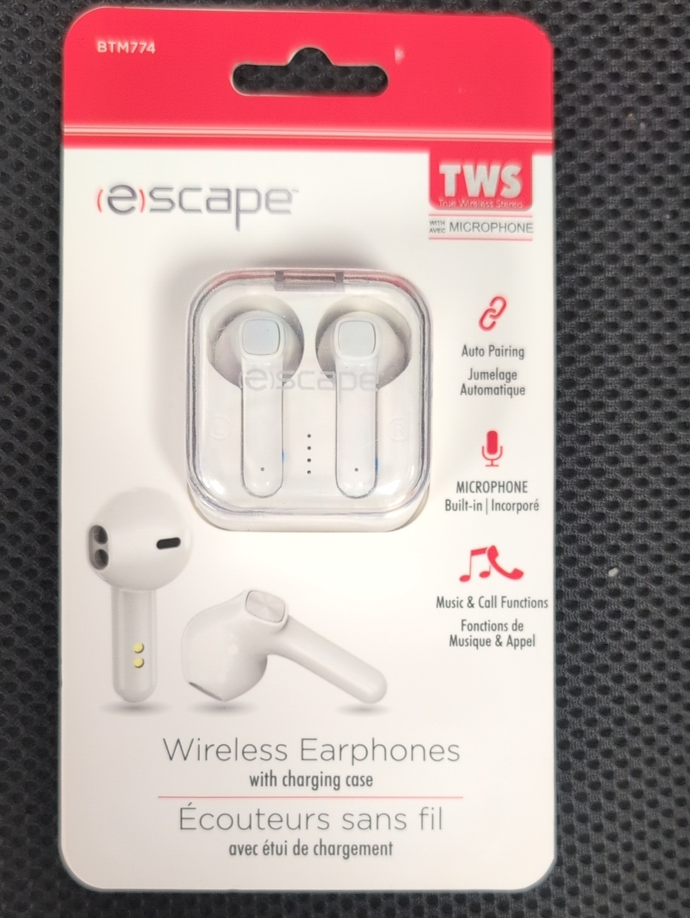 TWS Wireless Earphones with Charging Case - White